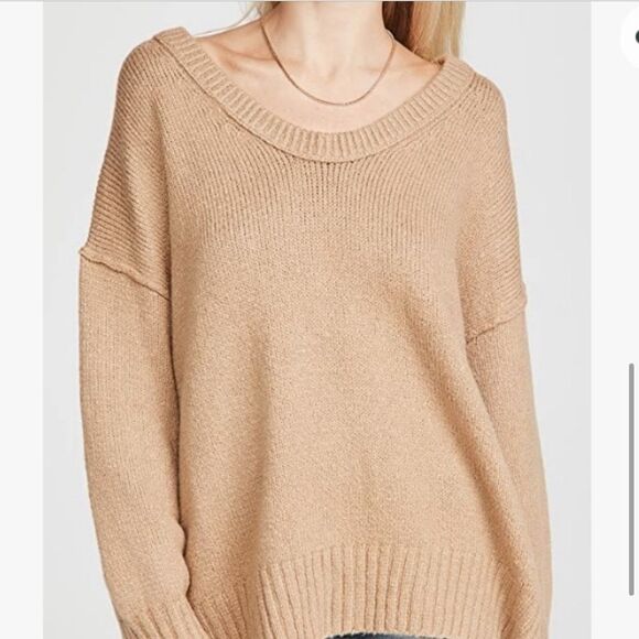 Free People Brookside Tunic Sweater Desert Camel Brown Oversized - Picture 8 of 10